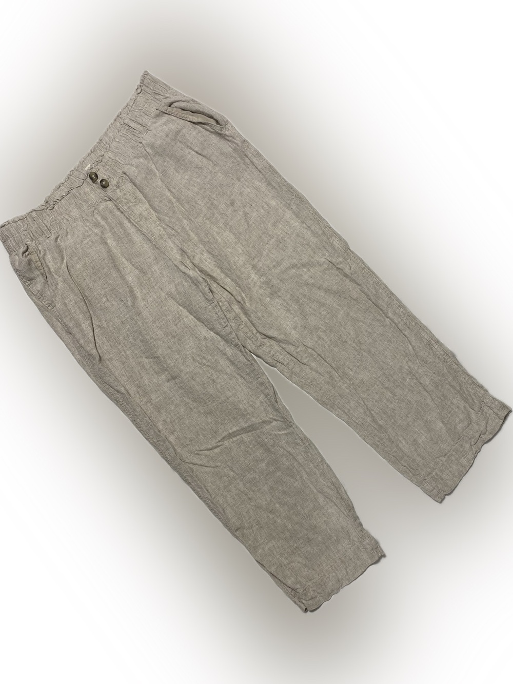 Briggs New York linen blend Light Taupe Linen-Blend Wide Leg Pants